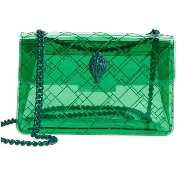Kurt Geiger Bags Kurt Geiger London Medium Kensington Green Vinyl Convertible Shoulder Bag
